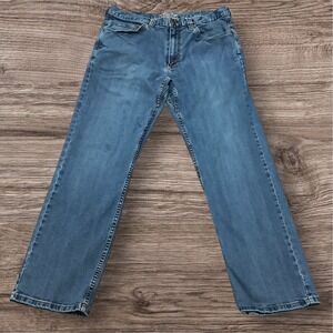 Ridgecut Toughwear Mens 36x30 Medium Wash Straight Leg Denim Jeans Blue Flaw